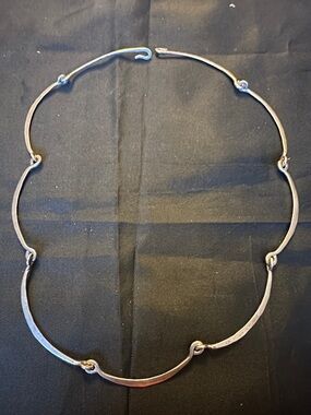 Vintage Timothy Shea Modernist Sterling Silver Hand-Forged Choker Necklace